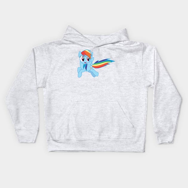 Happy Flying Rainbow Dash Kids Hoodie by CloudyGlow